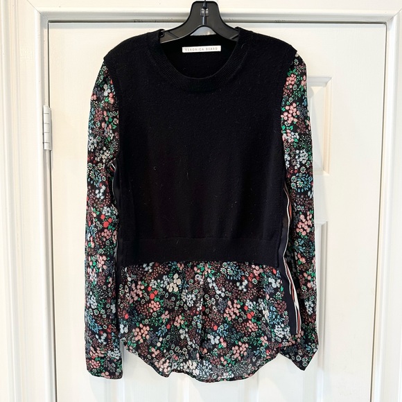 Veronica Beard Sweaters - Veronica Beard Mellow Mixed Media Cashmere Sweater